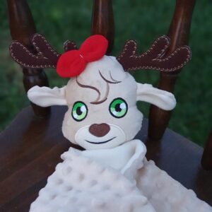 Sammy reindeer lovey all sizes machine embroidery design