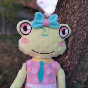 Rue frog doll machine embroidery design ith