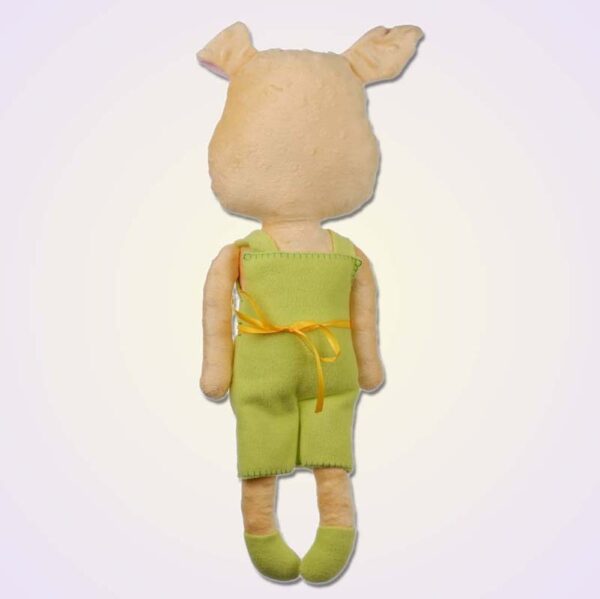 Pig piggy boy doll ith machine embroidery design back
