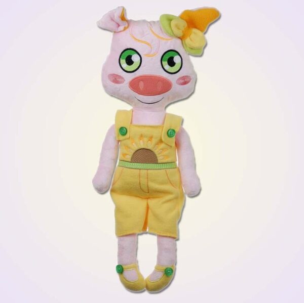 Pig piggy girl doll ith machine embroidery design