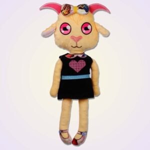 Goat girl doll ith machine embroidery design