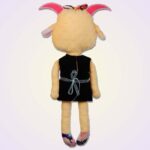 Goat girl doll ith machine embroidery design back