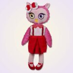 Owl girl doll ith machine embroidery design