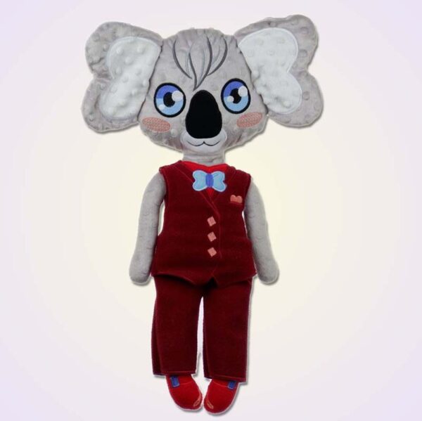Koala boy doll ith machine embroidery design