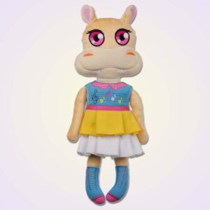 Hippo girl doll ith machine embroidery design