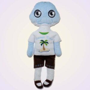 Dolphin boy doll ith machine embroidery design
