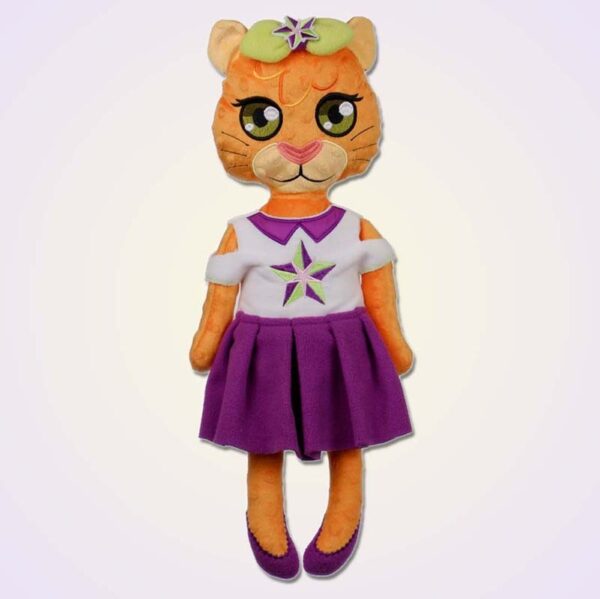 Lion girl doll ith machine embroidery design