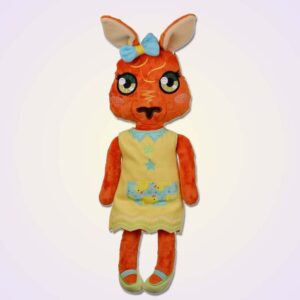 Kangaroo girl doll ith machine embroidery design