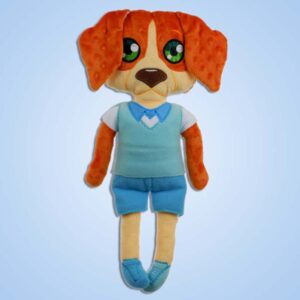 Beagle dog boy doll ith machine embroidery design
