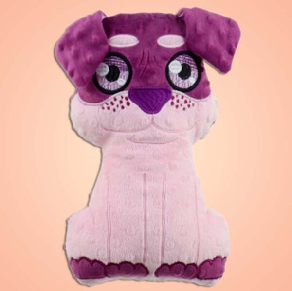 Rottweiler dog girl stuffie ith machine embroidery design