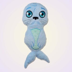 Seal boy stuffie ith machine embroidery design