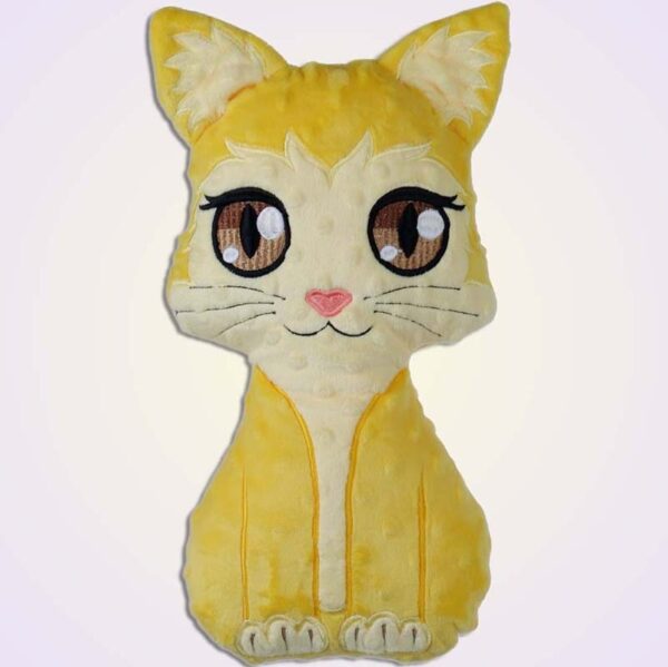 Cat 3 girl stuffie ith machine embroidery design