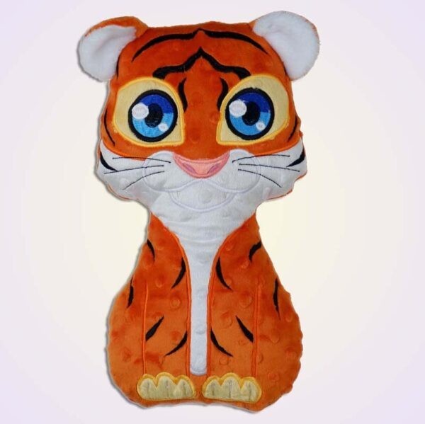 Tiger boy stuffie ith machine embroidery design