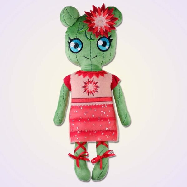 Cactus girl doll ith machine embroidery design