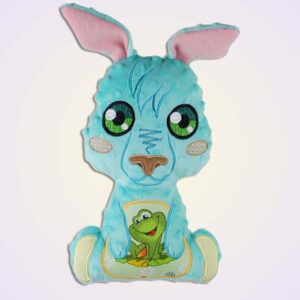 Kangaroo boy stuffie ith machine embroidery design
