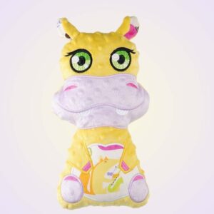 Hippo girl stuffed toy ith machine embroidery design pattern project