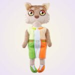 Otter boy doll ith machine embroidery design pattern project