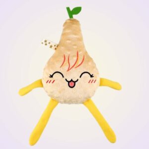 Pear kawaii stuffed toy ith machine embroidery design pattern project
