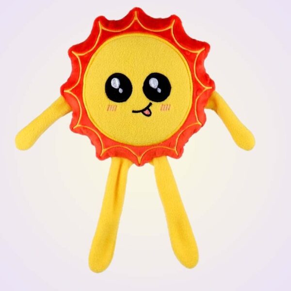 Sun kawaii stuffed toy ith machine embroidery design pattern project