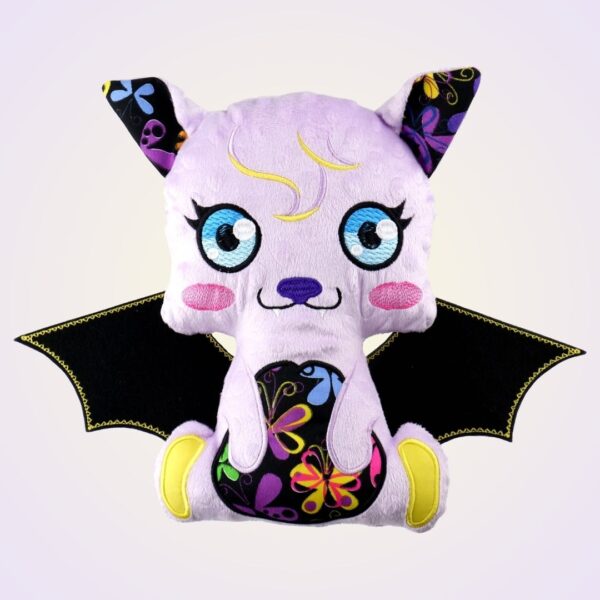 ITH machine embroidery stuffed toy bat