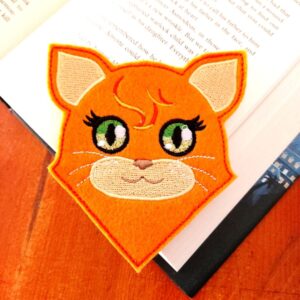 ith machine embroidery fox felt bookmark
