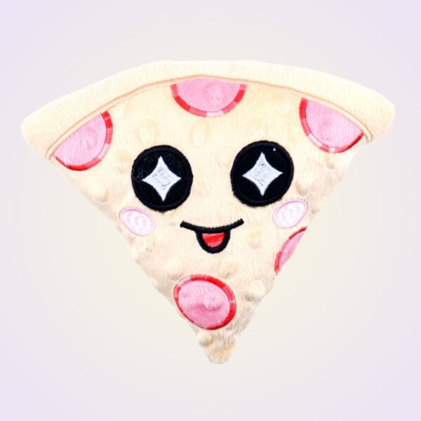Pizza kawaii stuffed toy ith machine embroidery design pattern project