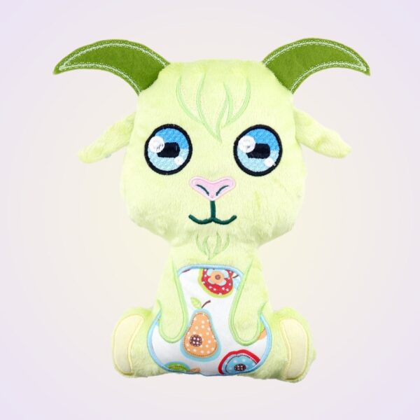 goat stuffed toy ith machine embroidery design pattern project