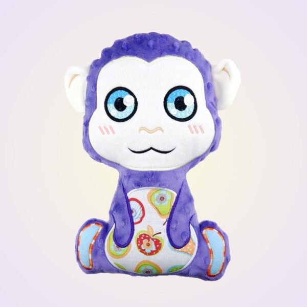 Monkey stuffed toy ith machine embroidery design pattern project