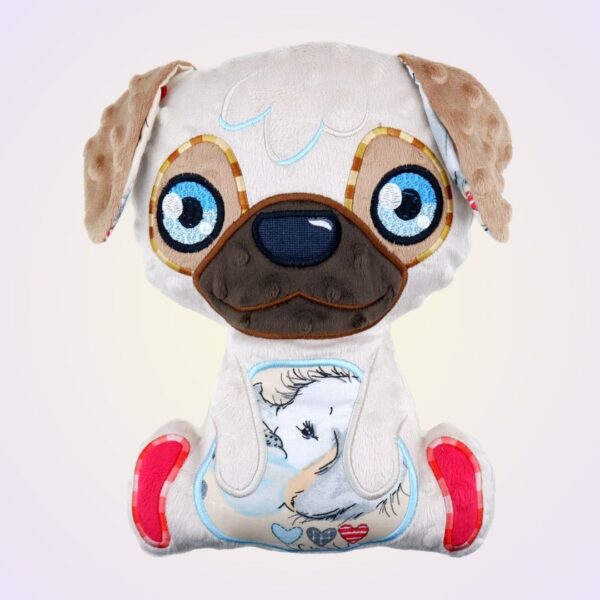 Pug Dog boy girl soft toy stuffie stuffed toy design machine embroidery pattern project