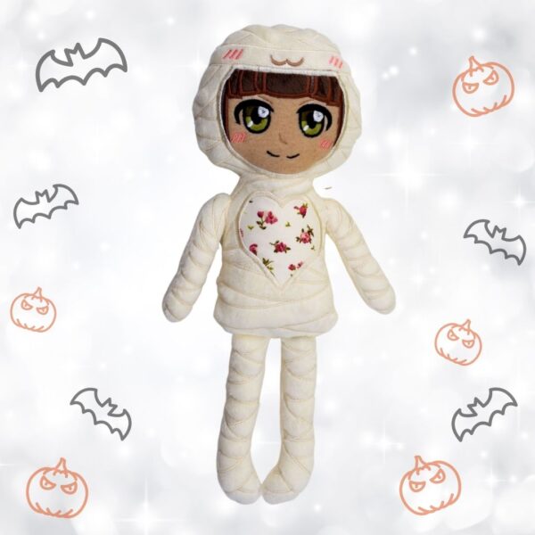Halloween pajama mummy doll machine embroidery in the hoop project pattern design
