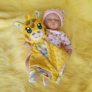 giraffe lovey baby blankie snuggle blanket ITH machine embroidery design pattern