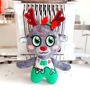 christmas reindeer friendsie stuffie embroidery designs machine embroidery design stuffed toy pattern in the hoop