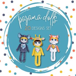 pajama dress up doll embroidery designs machine embroidery design stuffed toy pattern in the hoop