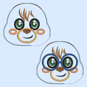 Bear Boy Heads for Jointed Doll Plush Toy - ITH Machine Embroidery Pattern