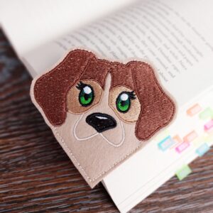 Beagle dog corner bookmark machine embroidery ITH design project pattern